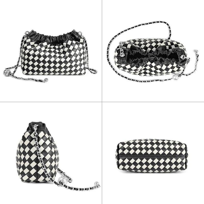 Joryin Woven Women's Crossbody Bag & Evening Purse, Trendy Dumpling Clutch & Hobo Cloud Shoulder Bag Trendy Dumpling Clutch - Image 4